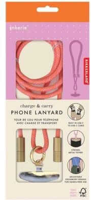 Phone Holder Lanyard H-f Pink 2 Usb Kikkerland Ink37