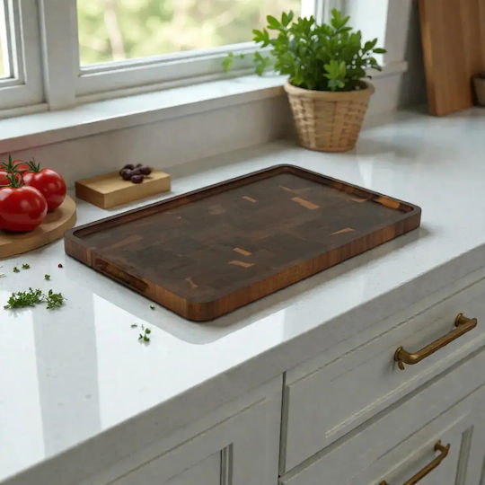 Ξύλινα Ορθογώνια Πιάτα End Grain Ακακίας & Καρυδιάς Με Τοίχωμα 42x28 Εκ. Ξύλινα Ορθογώνια Πιάτα End Grain Ακακίας & Καρυδιάς Με Τοίχωμα 42x28 Εκ.