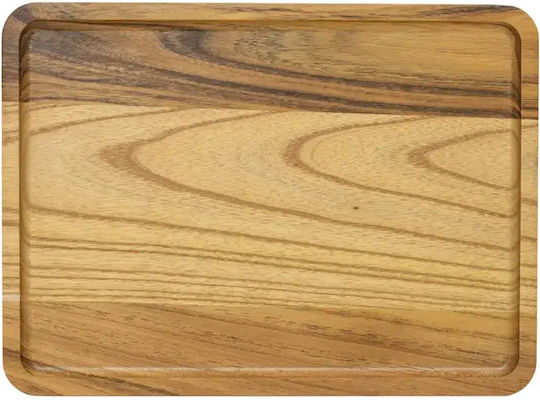 Ξύλινο Ορθογώνιο Πιάτο Teak Με Τοίχωμα 30x22 Εκ Ξύλινο Ορθογώνιο Πιάτο Teak Με Τοίχωμα 30x22 Εκ
