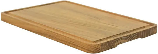 Ξύλινο Πλατώ Σερβιρίσματος Teak Με Αυλάκι 40x28 Εκ.