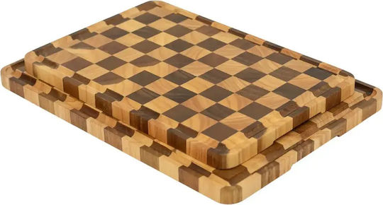 End Grain Wooden Serving Platter 35x24cm pl505.032