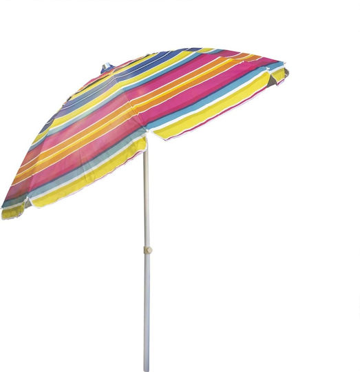 Faltbarer Strandsonnenschirm Mit 2m Durchmesser UV-Schutz Blau
