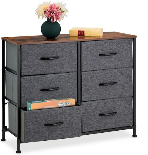 Relaxdays Kleine Aufbewahrungsmöbel Schubladen M80xP30xH63cm