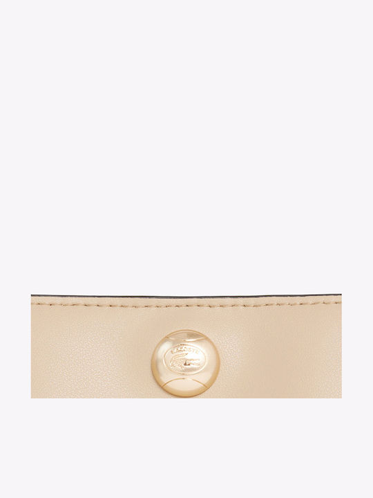 Damen Schultertasche Aus Leder Beigefarben