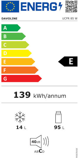 Davoline Мини Бар 109л В85xШ55xД58см Бял UCFR 85 W