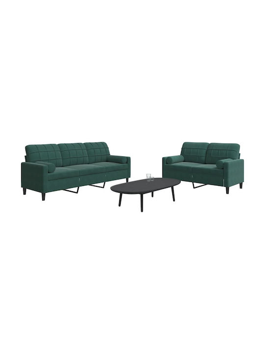 Living Room Furniture Set 3-Seater & 2-Seater Green