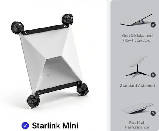 Car Roof Support Base Kit Starlink Mini Base Mounting Car Roof Kit 4 Suction Strong Grip Cups Stable Satellite Signal On Windows & Sunroofs Cars RVs Boats Yachts Black Code 1-per0159
