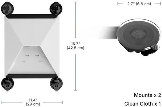 Car Roof Support Base Kit Starlink Mini Base Mounting Car Roof Kit 4 Suction Strong Grip Cups Stable Satellite Signal On Windows & Sunroofs Cars RVs Boats Yachts Black Code 1-per0159