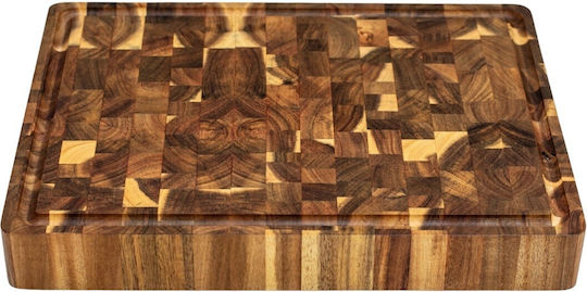 Ξύλινη Επιφάνεια Κοπής Ακακία Καρυδιά Rubberwood 60x40x4 Εκ