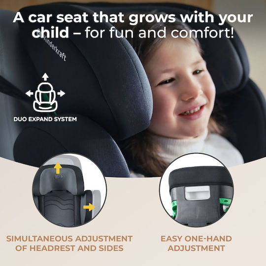 Kinderkraft Xpand 2 Pro Scaun Auto High-back Booster i-Size cu Isofix Graphite Negru