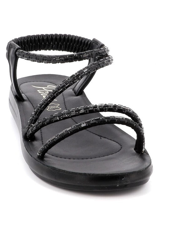 Women's Flat Sandals in Black Color