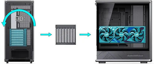Jonsbo D401 Gaming Midi Tower Computer Case with Side Window Black