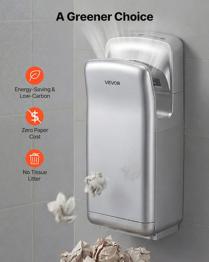 Vevor Plastic Hand Dryer with Sensor in Silver Color LSGSJYSSL000XWV3I001V2