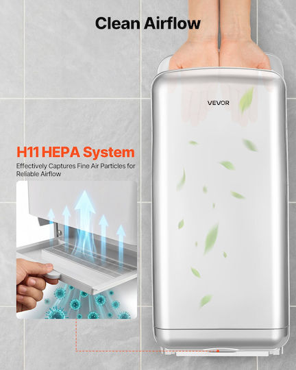 Vevor Plastic Hand Dryer with Sensor in Silver Color LSGSJYSSL000XWV3I001V2
