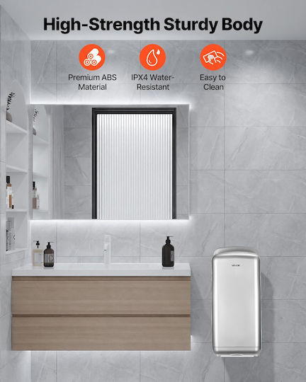 Vevor Plastic Hand Dryer with Sensor in Silver Color LSGSJYSSL000XWV3I001V2