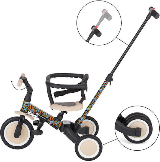 Petite & Mars Turbo Tricicletă Transformabilă cu Mâner pentru Părinți 5 în 1 pentru 1.5+ Ani Negru 613481