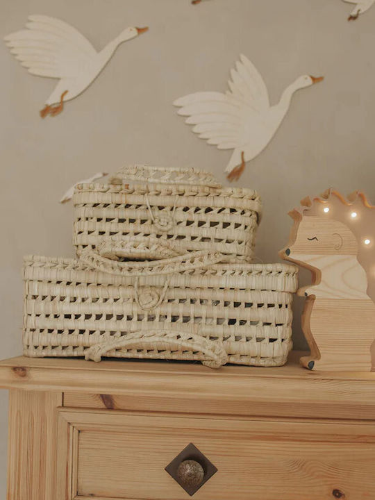 Kikadu Decorative Trunk Suitcase Wicker Beige 34x23x11cm