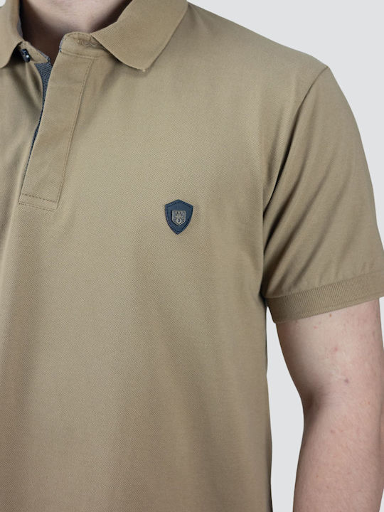 Polo Herrenbluse Kurzarm Beige