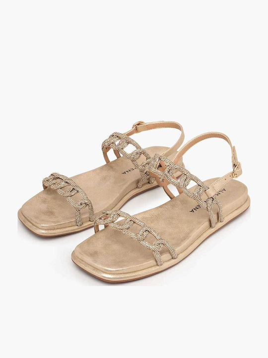 Women's Gold Flat Sandals