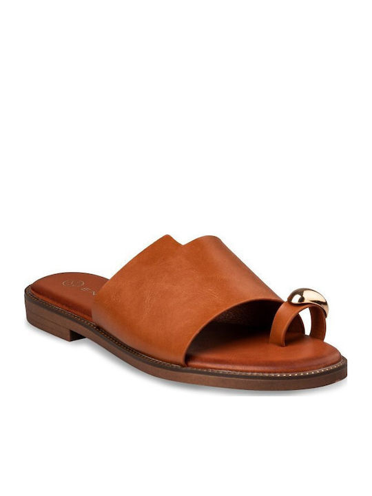 Damen Flache Sandalen Braun