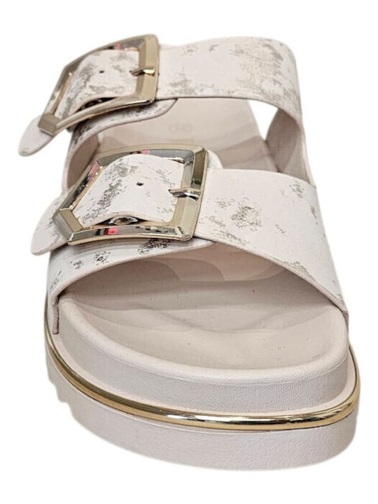 Damen Flache Sandalen Weiß