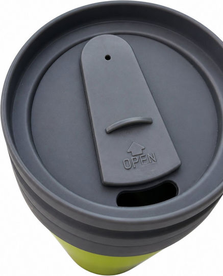 Plastic Thermos Glass 350ml Purple with Handle
