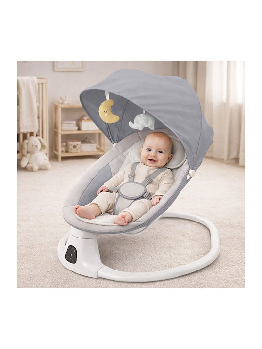 Kidizi Electric Balansoar Bebe Cu Muzică Gri Pentru Copil Până la 9kg