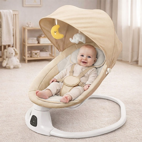 Kidizi Electric Baby Relax Swing with Music Beige for Child up to 9kg