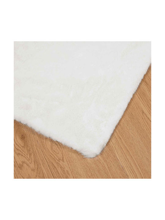 vidaXL Covor Rectangular Alb