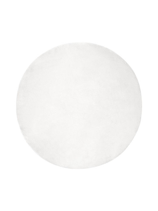 vidaXL Χαλί Στρογγυλό Λευκό Φ120cm