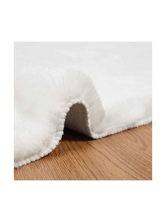 vidaXL Covor Rectangular Alb