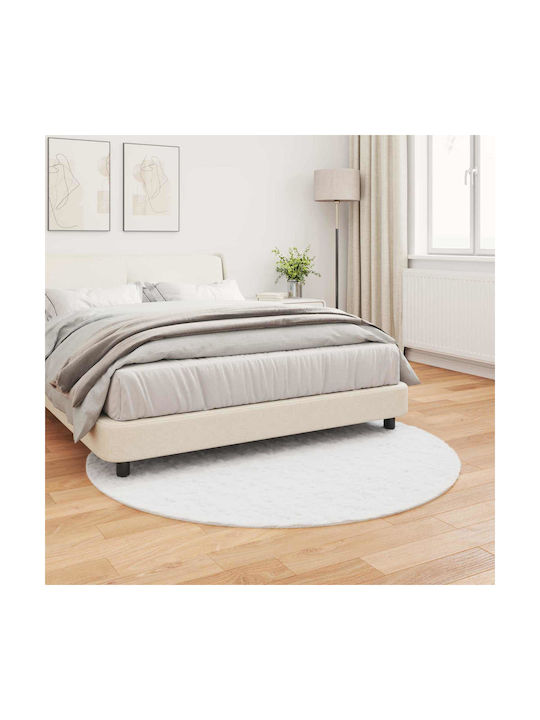 vidaXL Rug Round White