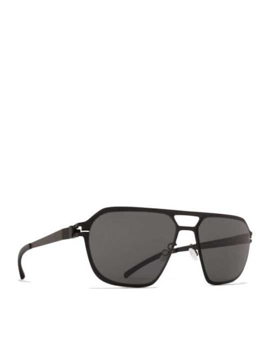 Mykita Ochelari De Soare Unisex Cu Ramă Metalică Neagră Și Lentile Negre