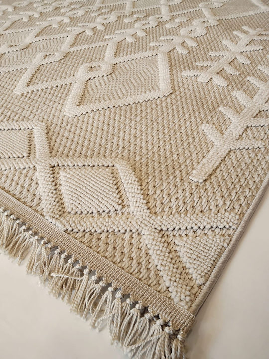 Klonaras Giardino Teppich Rechteckig Synthetisch,Polyester/Cotton/Leather 81 Cream 2004195