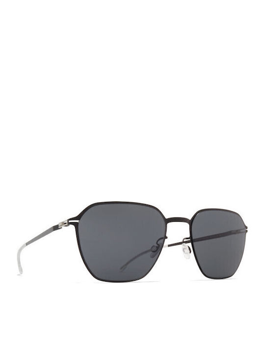 Mykita Unisex Sonnenbrillen mit Schwarzem Metallrahmen und schwarzen Gläsern