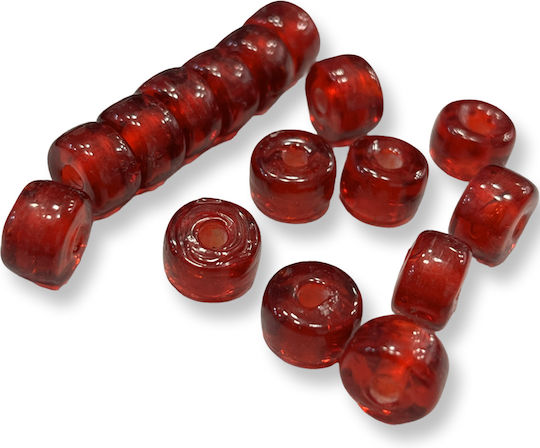 Glass Beads Rondelle Red 11x8mm Hole 3mm 50 pcs