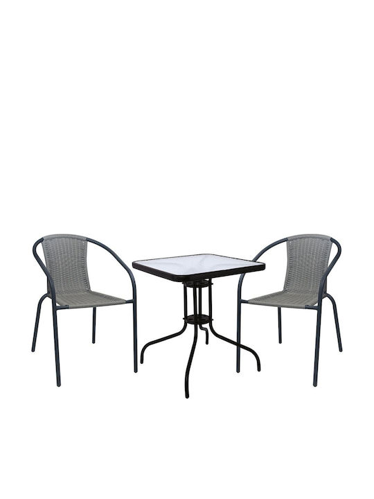 Dining Set for Small Outdoor Spaces Baleno 2 Pieces Black E240 16W