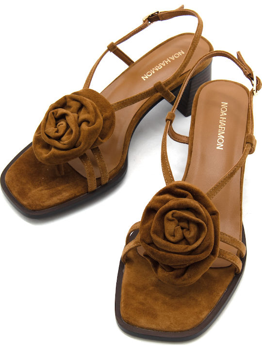 Suede Damen Sandalen Braun