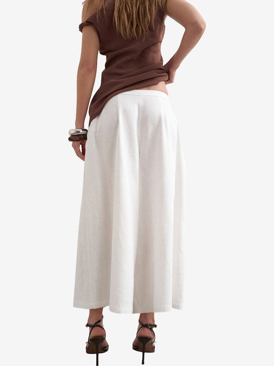Women's Linen Pantaloons in Wide Leg Style White