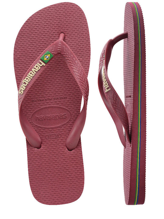 Brasil Logo Women's Flip Flops Purple