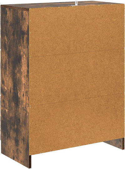Wooden Bedroom Chest of Drawers Smoked Oak 66x34.5x87 cm