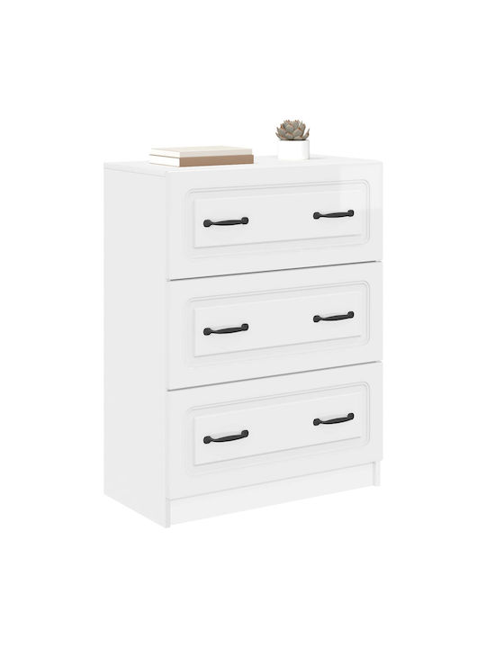 Kommode Schlafzimmer Holz mit 2 Schubladen Weiß 66x34.5x87cm