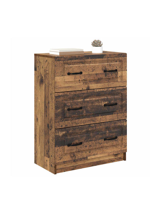 vidaXL Kommode Schlafzimmer Holz mit 2 Schubladen Gebeiztes Holz 66x34.5x87cm