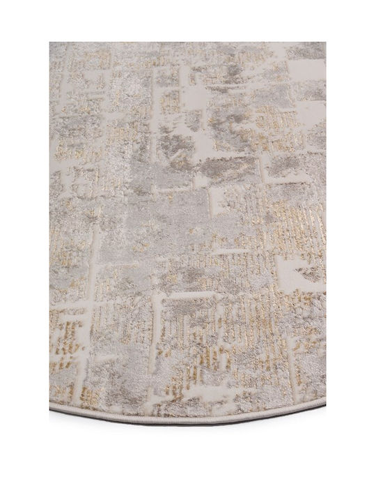 Biokarpet Gossip Round 9856a S White-p Gold-160x160