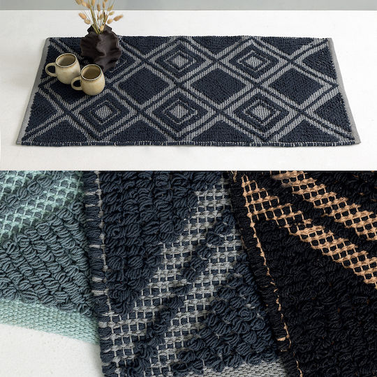 Palamaiki Handmade Rectangular Cotton Rug Grey 60x120cm