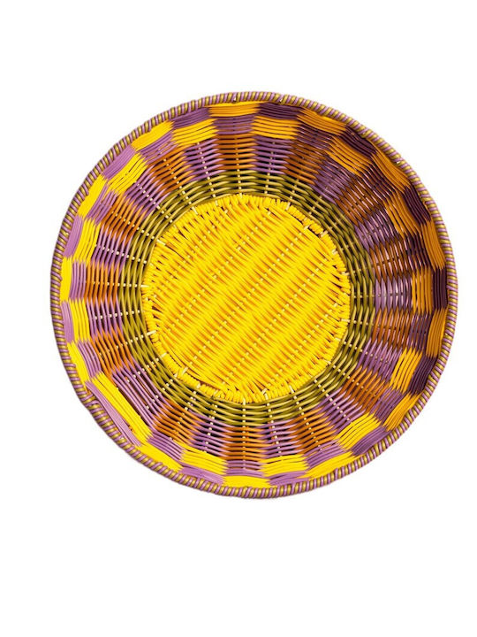 Maegen Διακοσμητικό Μπωλ Rattan Κίτρινο 11x11cm