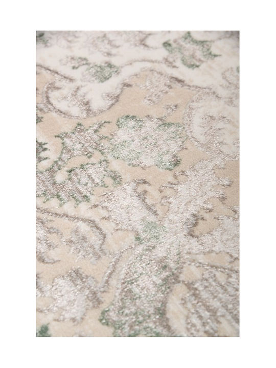 Biokarpet Wohnzimmer Teppich Gossip 9860b Weiß-Grün 240x300