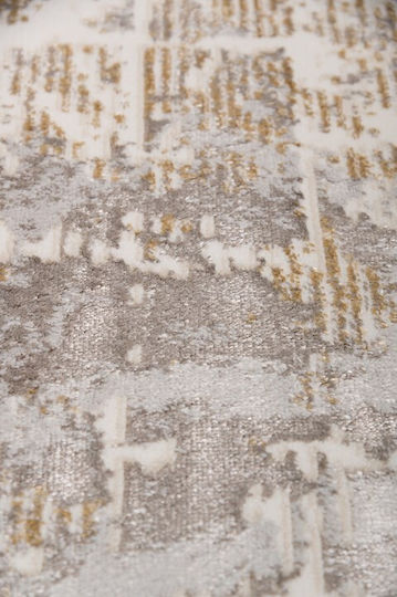 Biokarpet Wohnzimmer Teppich Weiß-Gold 67x220