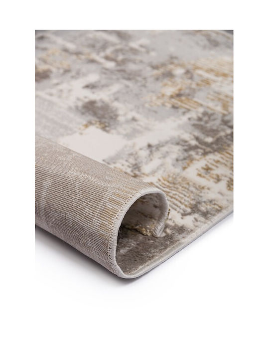 Biokarpet Wohnzimmer Teppich Weiß-Gold 67x140