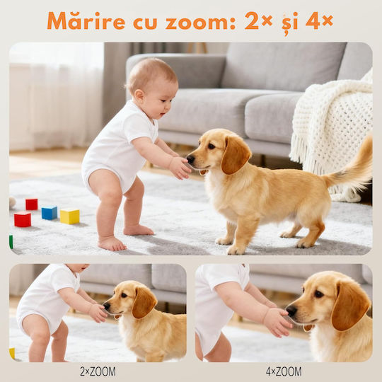 Monitor Pentru Bebeluși Fără Fir cu Comunicare Bidirecțională și Cântece de Leagăn